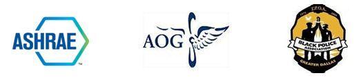 ASHRAE, AOG, and Black Police Association Logos