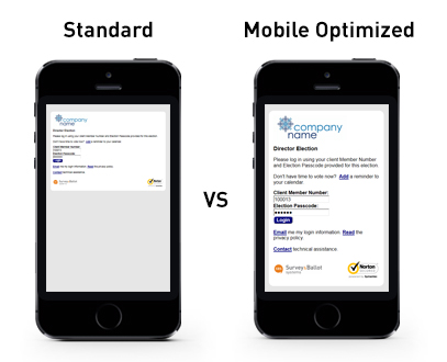 mobile optimized blog versus a standard view blog