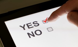 voting with a yes or no option