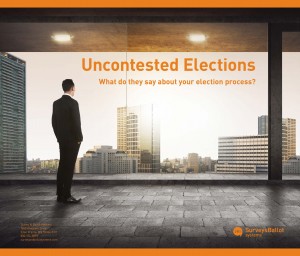 an advertisement for uncontested elections shows a man looking out a window