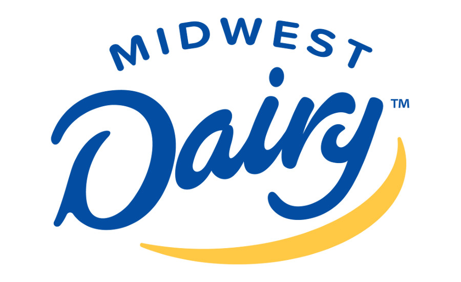 blues letters with yellow line underneath for midwest dairy logo