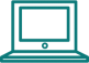 teal icon of a desktop computer
