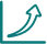 teal icon of a graph with increasing arrow