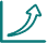 teal icon of a graph with increasing arrow