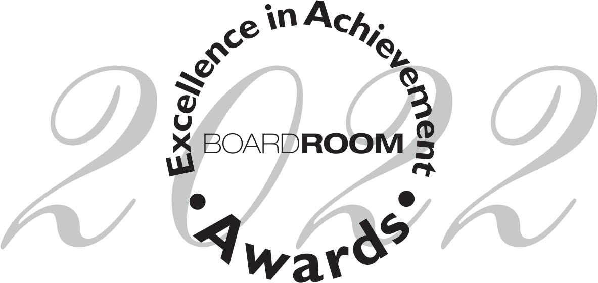 a logo for the excellence in achievement boardroom awards