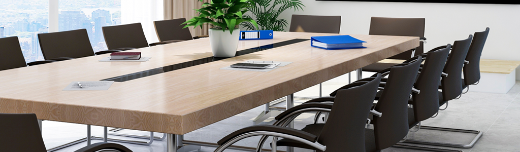 table with chairs in a work conference room