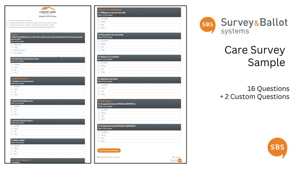 CareSurvey Sample for Member Engagement if Uncontested Elections