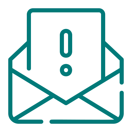 Teal icon representing a mailed letter or election notice.